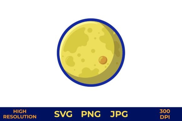 Download Full Moon Vector with Blue Border Design - Blue Collection