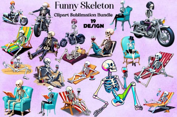 Download Funny Skeleton Clipart Bundle - Art Collection