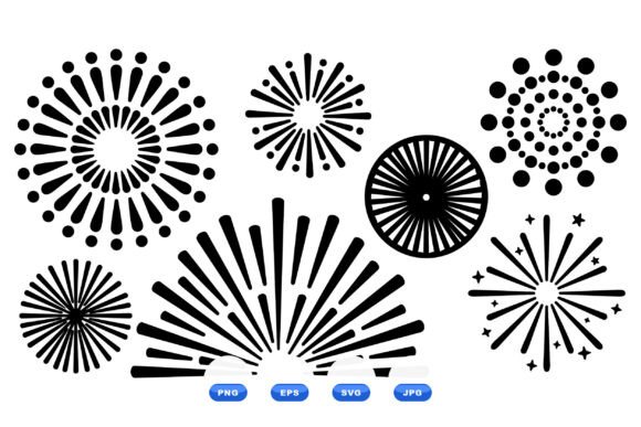 Download Retro Fireworks Shapes Clipart - Art Collection