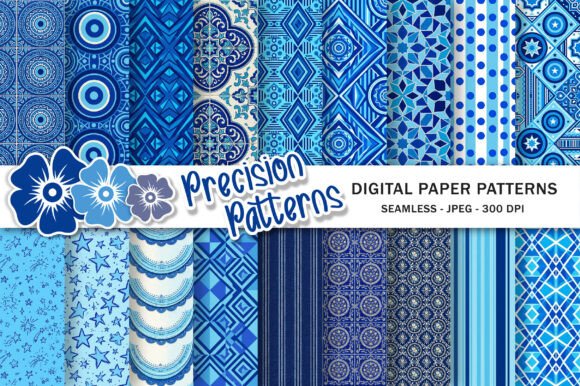 Download Sky Blue and Royal Blue Geometric Patter - Blue Collection