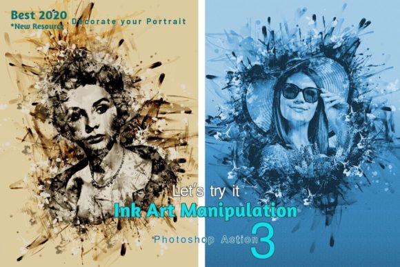 Download Ink Art Manipulation Photoshop Action - Art Collection