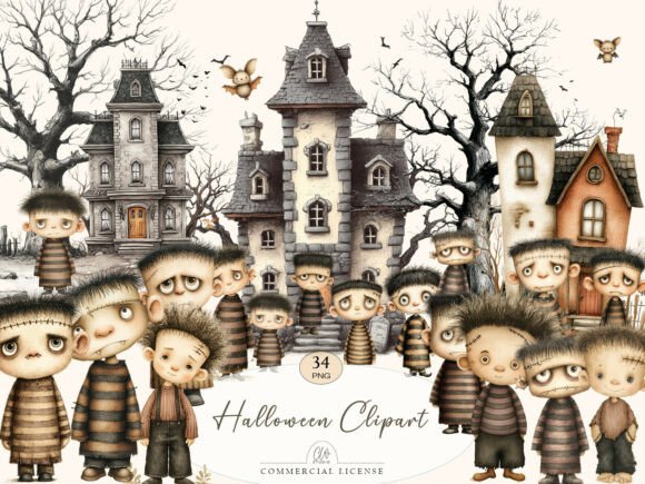 Download Halloween Haunted Clipart Set - Art Collection