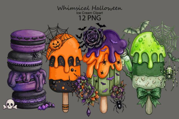Download Whimsical Halloween Ice Cream Clipart - Art Collection
