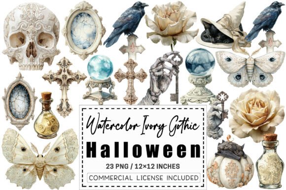 Download Ivory Gothic Halloween Clipart. - Art Collection