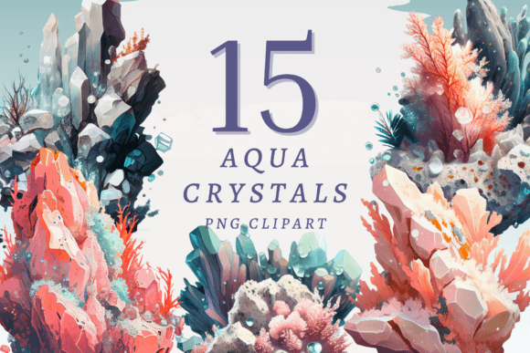 Download Aqua Crystals PNG Bundle - Premium Bundle