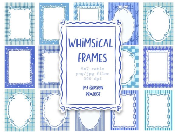 Download Blue Whimsical Frames Bundle - Blue Collection