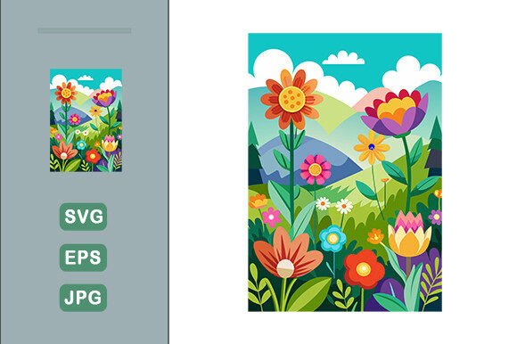 Download Colorful Flowers Landscape Background - Colorful flowers Collection