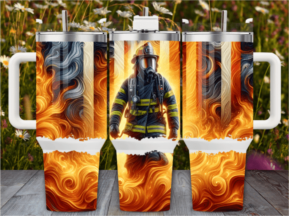 Download Fire Rescue Flame Art 40oz Tumbler Wrap - Art Collection