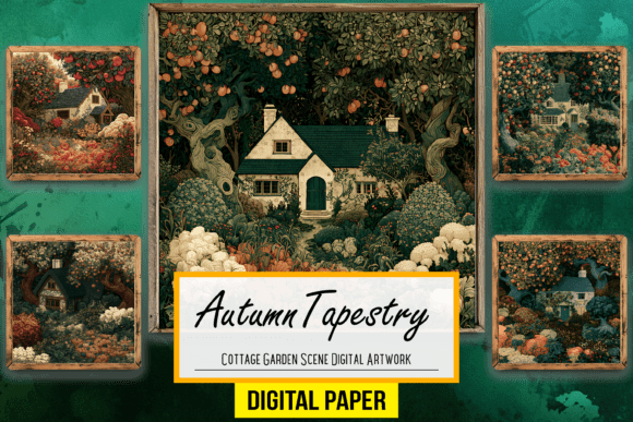 Download Cottage Garden Scene Digital Artwork PNG - Art Collection