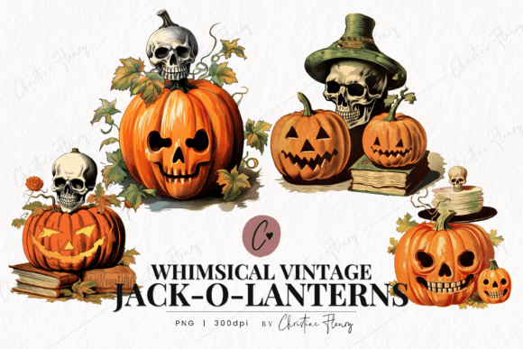 Download Whimsical Vintage Jack O Lantern Clipart - Art Collection