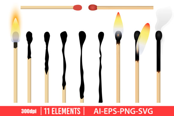 Download Match Burning Process Clipart Set - Art Collection