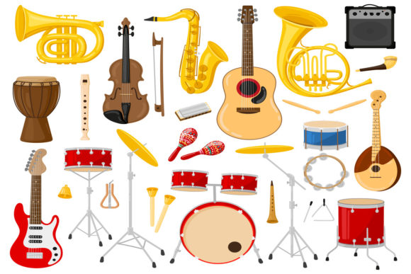 Download Cartoon Musical Instruments - Art Collection