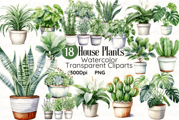 Download Watercolor House Plants Clipart Bundle - Art Collection