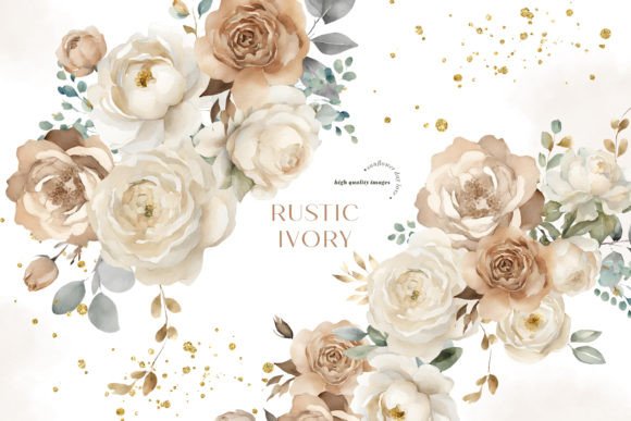 Download Rustic Ivory Flowers Bouquets Clipart - Art Collection