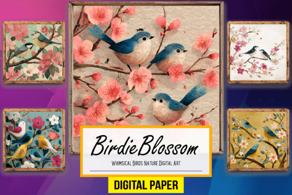 Download Whimsical Birds Nature Digital Artwork - Art Collection