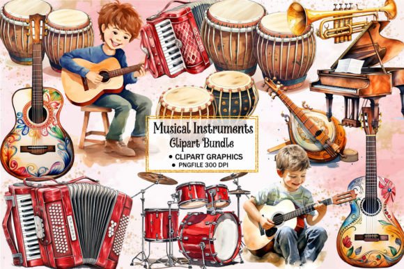 Download Musical Instrument Watercolor Clipart - Art Collection