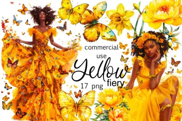 Download Yellow Fiery Black Girl Clipart, Yellow - Art Collection