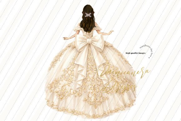 Download Ivory White Dress Quinceañera Clipart - Art Collection