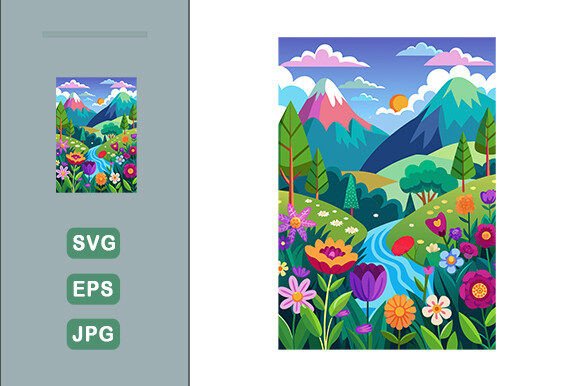Download Colorful Flowers Landscape Background - Colorful flowers Collection