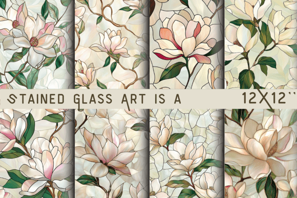 Download Stained Glass Art Magnolia Flower - Art Collection