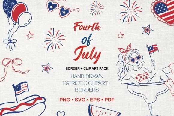 Download Fourth of July Clipart &amp; Border Bundle | - Art Collection