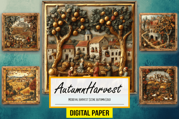 Download Medieval Harvest Scene Autumn Gold Arts - Art Collection