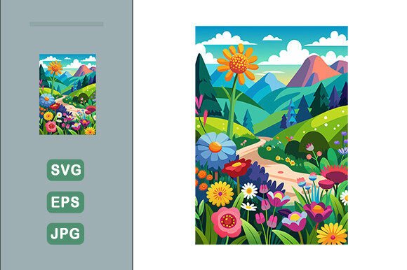 Download Colorful Flowers Landscape Background - Colorful flowers Collection