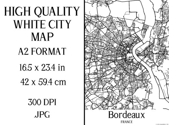 Download Bordeaux France White City Map - Bordeaux Collection
