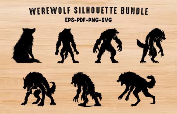 Download Werewolf Silhouette SVG Clipart Bundle - Art Collection