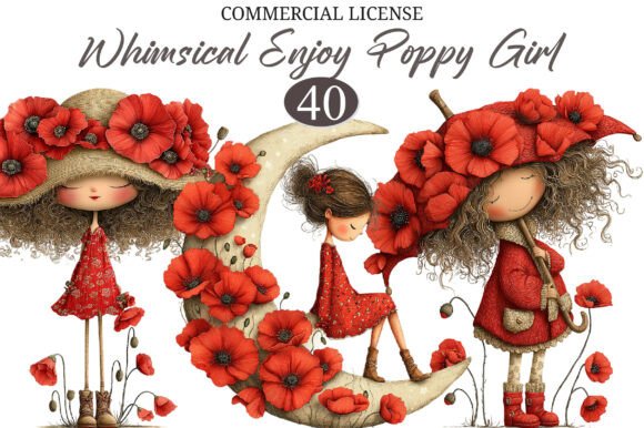 Download Whimsical Enjoy Poppy Girl Clipart - Art Collection
