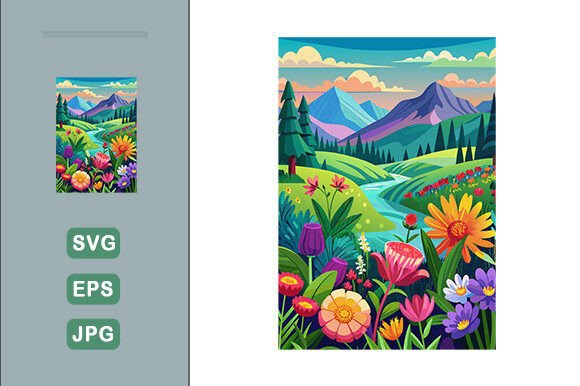 Download Colorful Flowers Landscape Background - Colorful flowers Collection