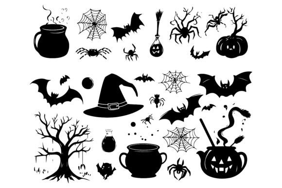 Download Spider Silhouettes, Cobwebs Vector Art - Art Collection