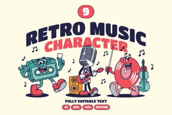 Download Musical Instruments Retro Cartoon - Art Collection