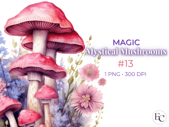 Download Pastel Magic Mushroom Watercolor Clipart - Art Collection