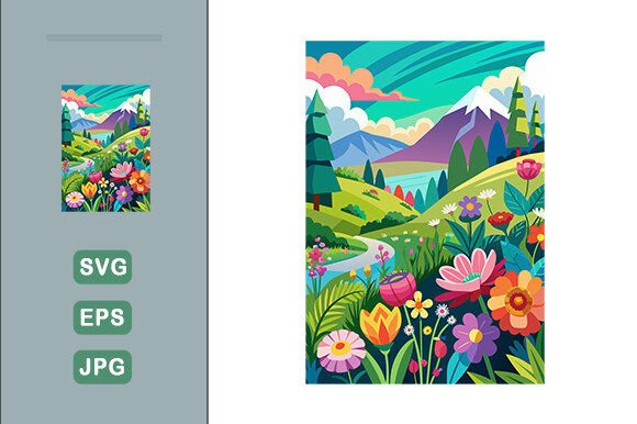 Download Colorful Flowers Landscape Background - Colorful flowers Collection