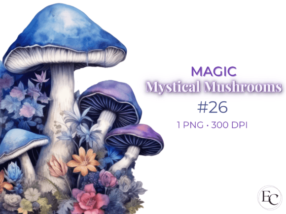 Download Purple Blue Pastel Magic Mushrooms - Blue Collection
