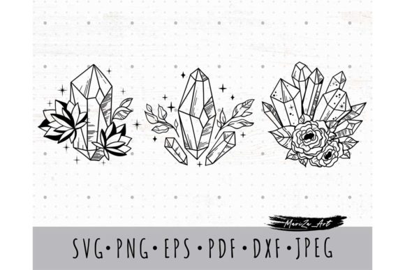 Download Witchy Celestial Floral Crystals SVG PNG - Premium Resources