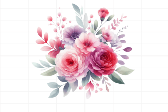 Download Watercolor Colorful Flowers Bouquet - Colorful flowers Collection
