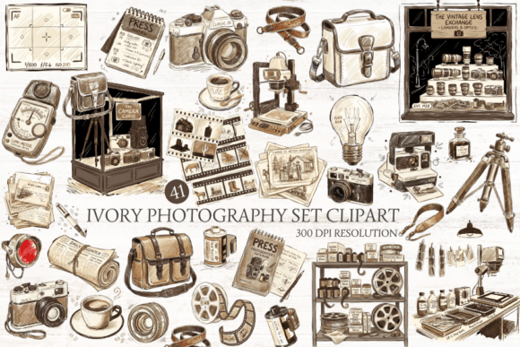 Download Ivory Photography Set Clipart - Art Collection