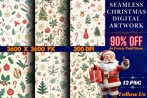 Download Seamless Christmas Digital Artwork - Art Collection