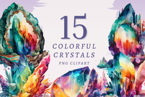 Download Colorful Crystals PNG Bundle - Premium Bundle